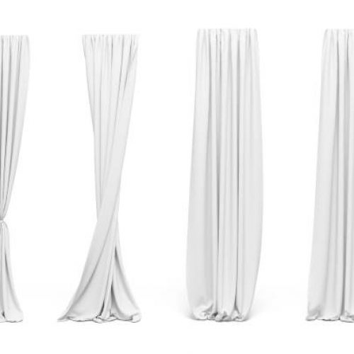 3d curtains on white background